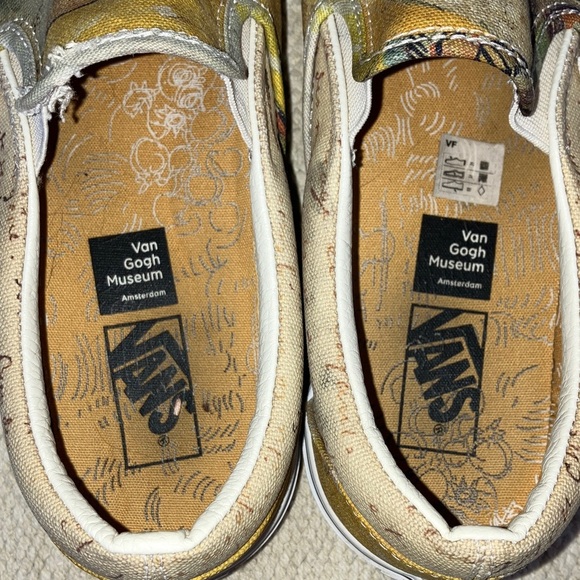 Van Gogh Museum Vans Slip-On canvas Sneakers Skull Art size 7 men’s 8.5 women’s - Picture 4 of 16